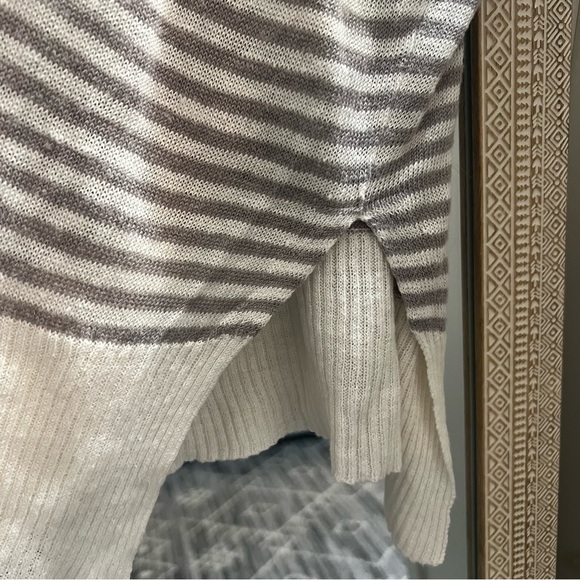 Eileen Fisher Natural Striped Linen Boxy Top - Picture 6 of 7